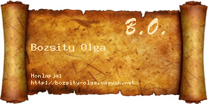 Bozsity Olga névjegykártya